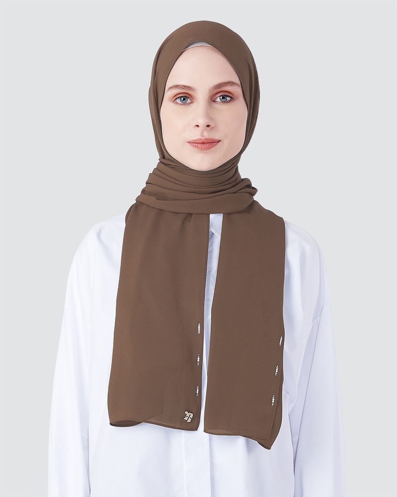 LIYA SHAWL - SMOKEY LIGHT BROWN