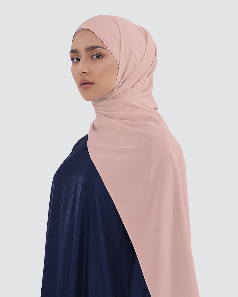 MAYA MATTE SATIN SHAWL - DUSTY PEACH