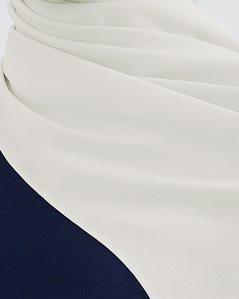 MAYA MATTE SATIN SHAWL - LIGHT WHITE