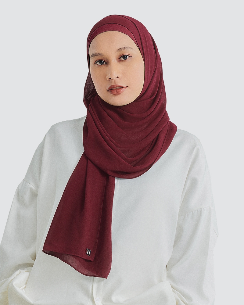 MISORA CHIFFON SEMI-INSTANT - DARK BLOOD RED