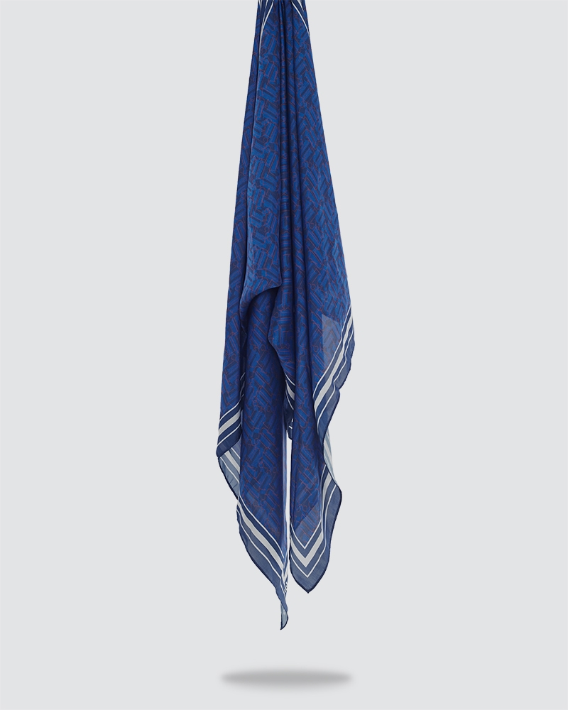 NAELOFAR MONOGRAM SHAWL - DARK BLUE