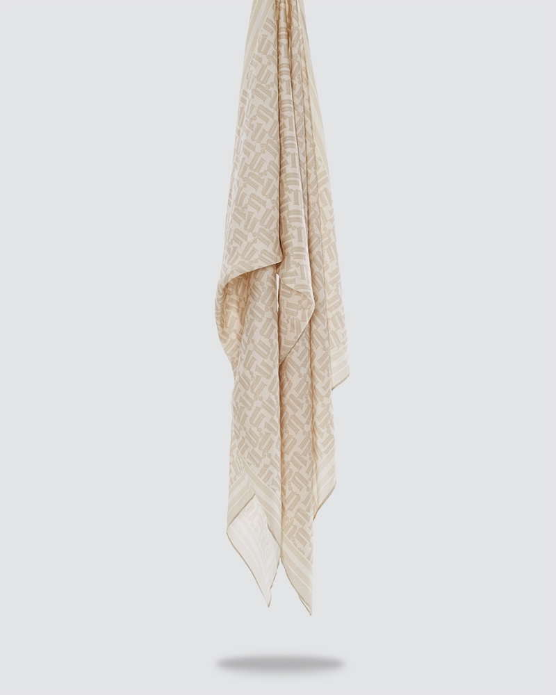 NAELOFAR MONOGRAM SHAWL - DUSTY GREY CLAY