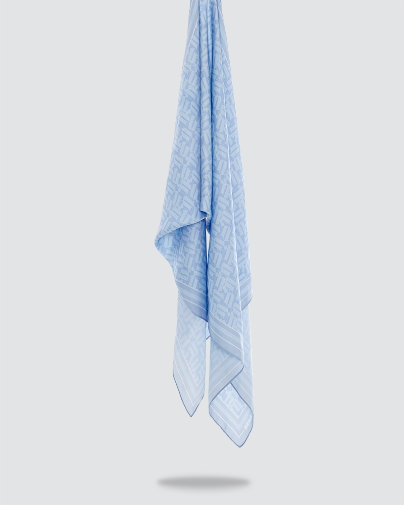 NAELOFAR MONOGRAM SHAWL - SMOKEY -SKY BLUE