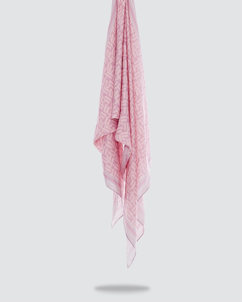 NAELOFAR MONOGRAM SHAWL- VERY LIGHT PINK