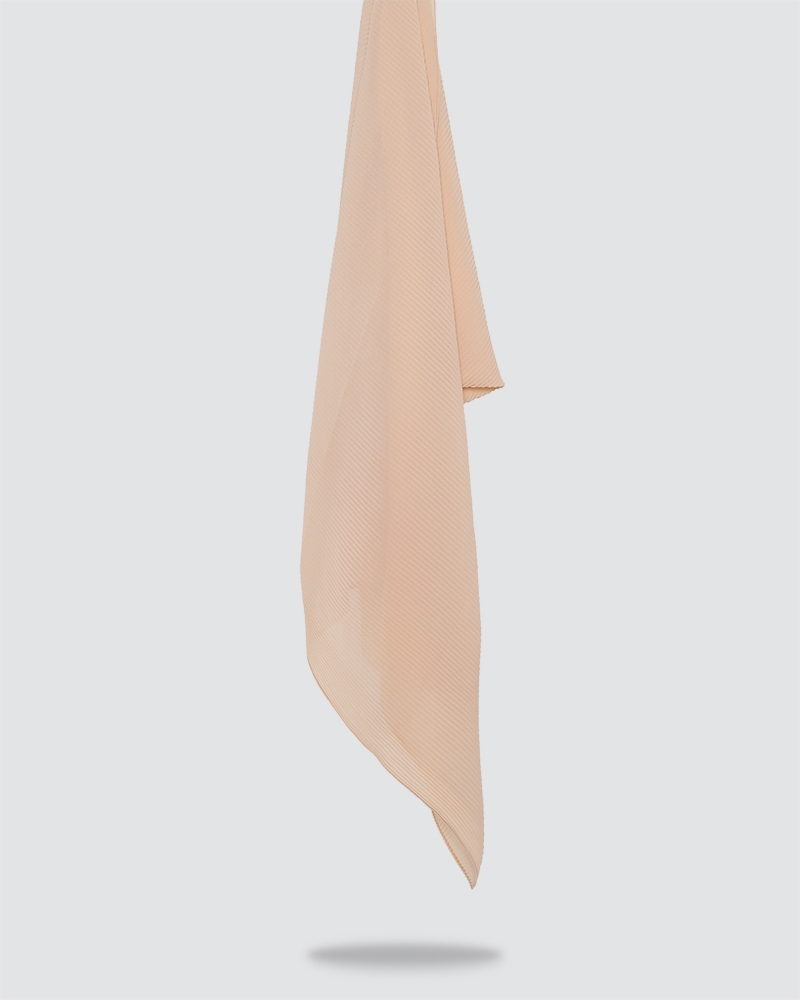 PLIKA SHAWL - MEDIUM CREAM-ORANGE