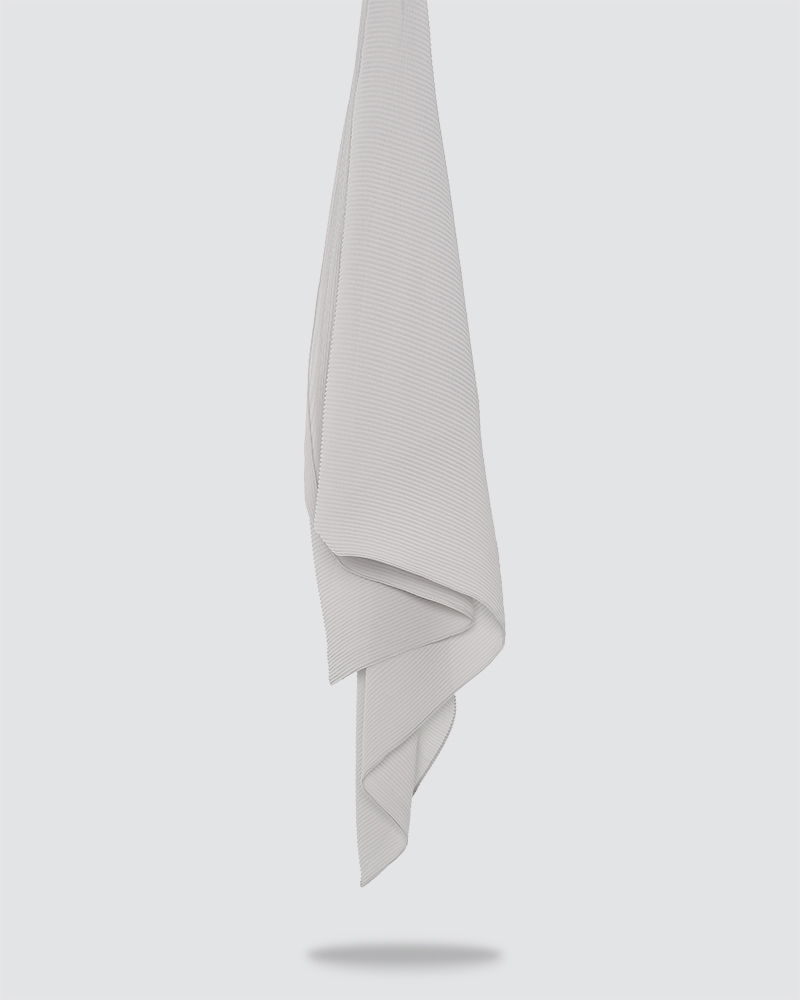 PLIKA SHAWL - VERY LIGHT GREY-CYAN