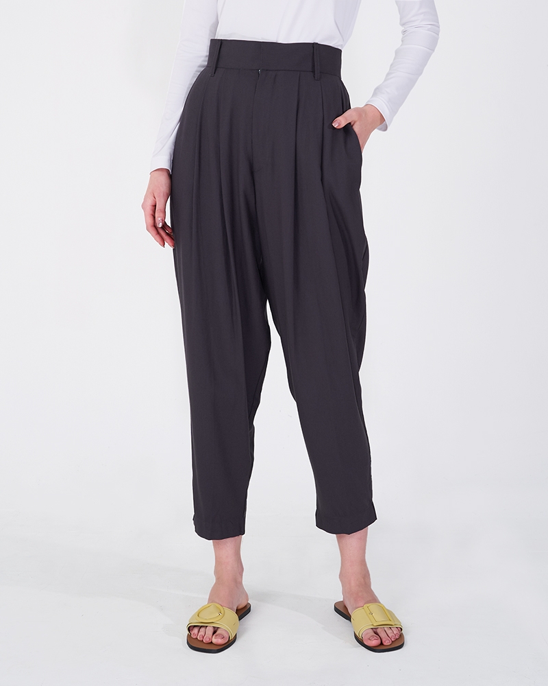 CARROT CUT TROUSERS DARK GREY