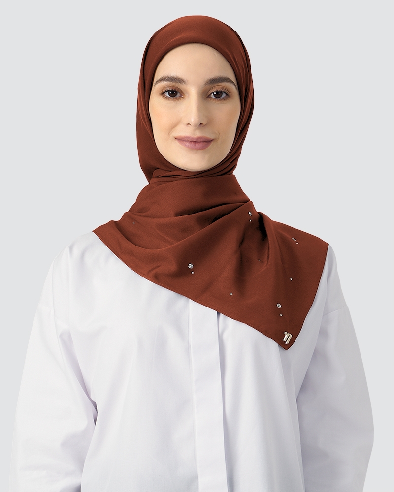 SATINA - SMOKEY DUSTY BROWN-ORANGE