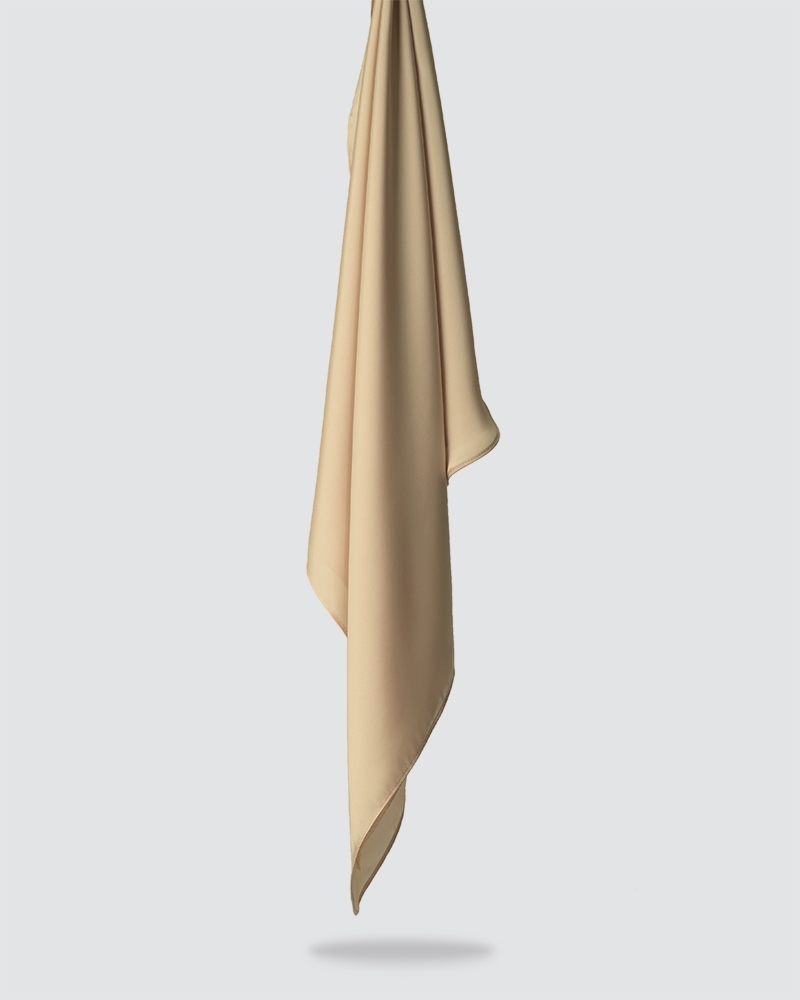 SWARA SATIN SHAWL - PALE BROWN-PEACH