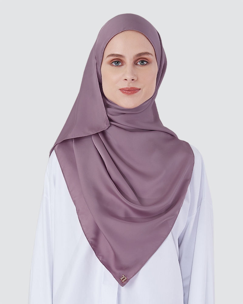 SWARA SATIN SHAWL - DUSTY MAUVE