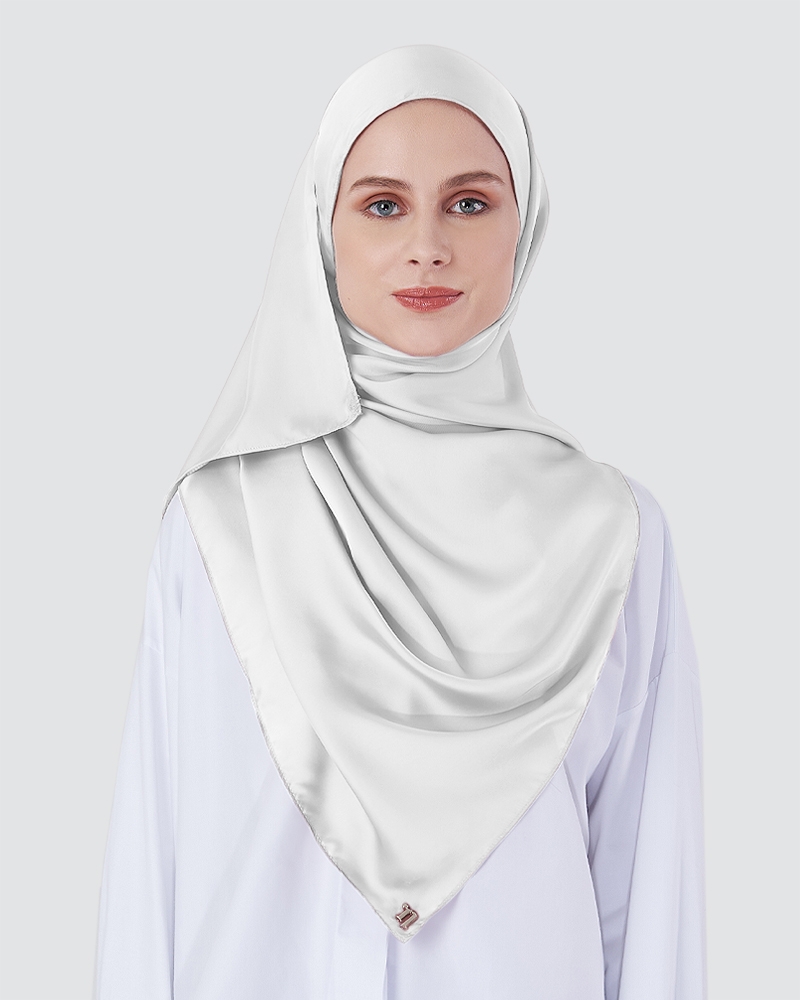 SWARA SATIN SHAWL - WHITE