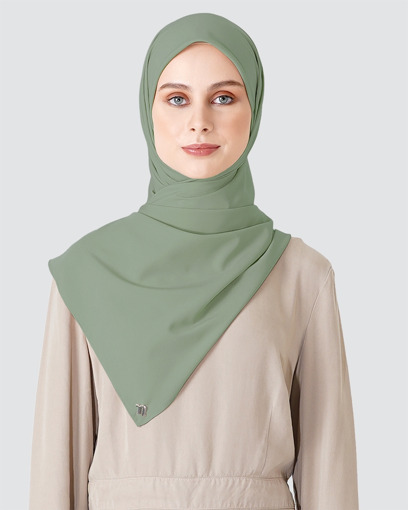 SOFIE COTTON SATIN SQUARE - DUSTY PEWTER