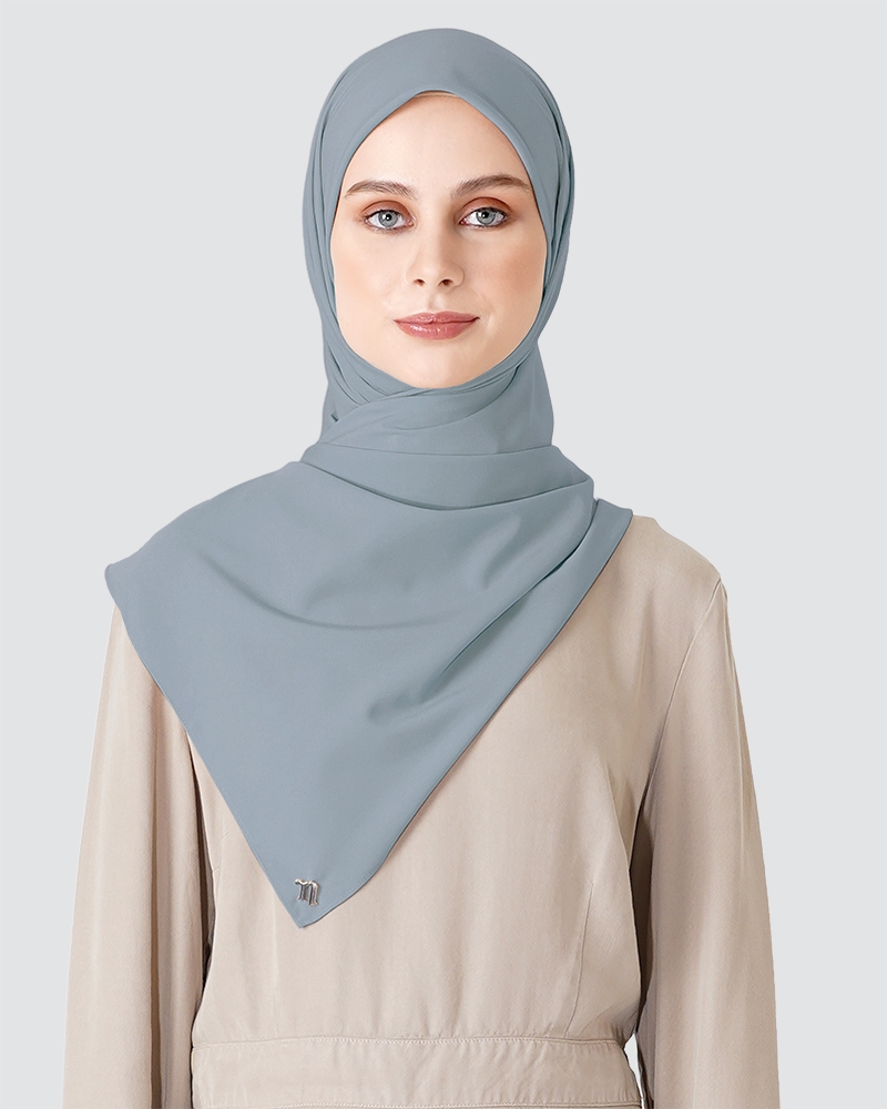 SOFIE COTTON SATIN SQUARE - DUSTY POWDER BLUE