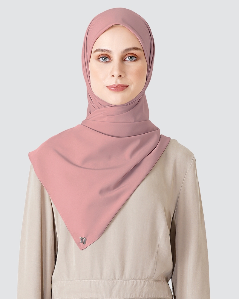 SOFIE COTTON SATIN SQUARE - LIGHT DUSTY PINK