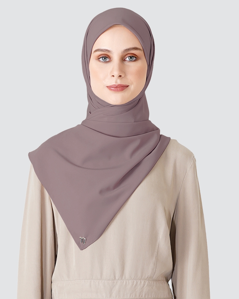 SOFIE COTTON SATIN SQUARE - POWDERY GRAPE-GREY