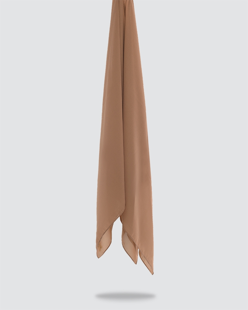 YASMINE WOOL CHIFFON SQUARE - WARM CAPPUCCINO