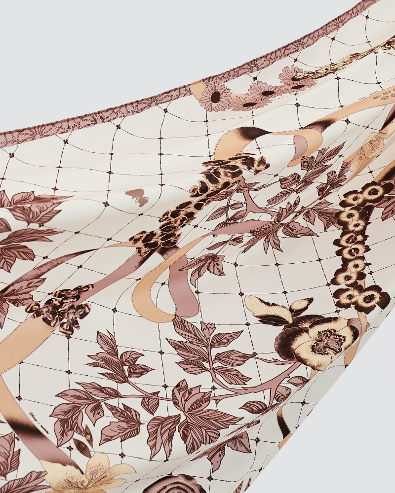 DISNEY X NAELOFAR - ALICE IN WONDERLAND SHAWL - BROWN