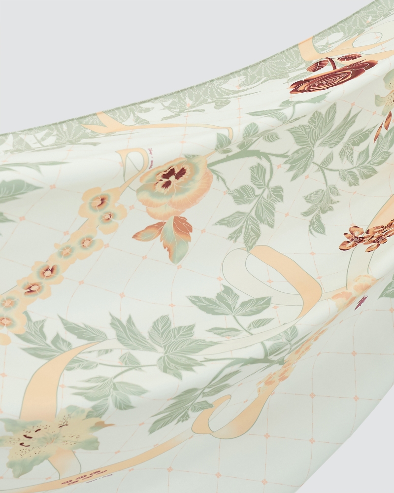 DISNEY X NAELOFAR - ALICE IN WONDERLAND SHAWL - DUSTY GREEN