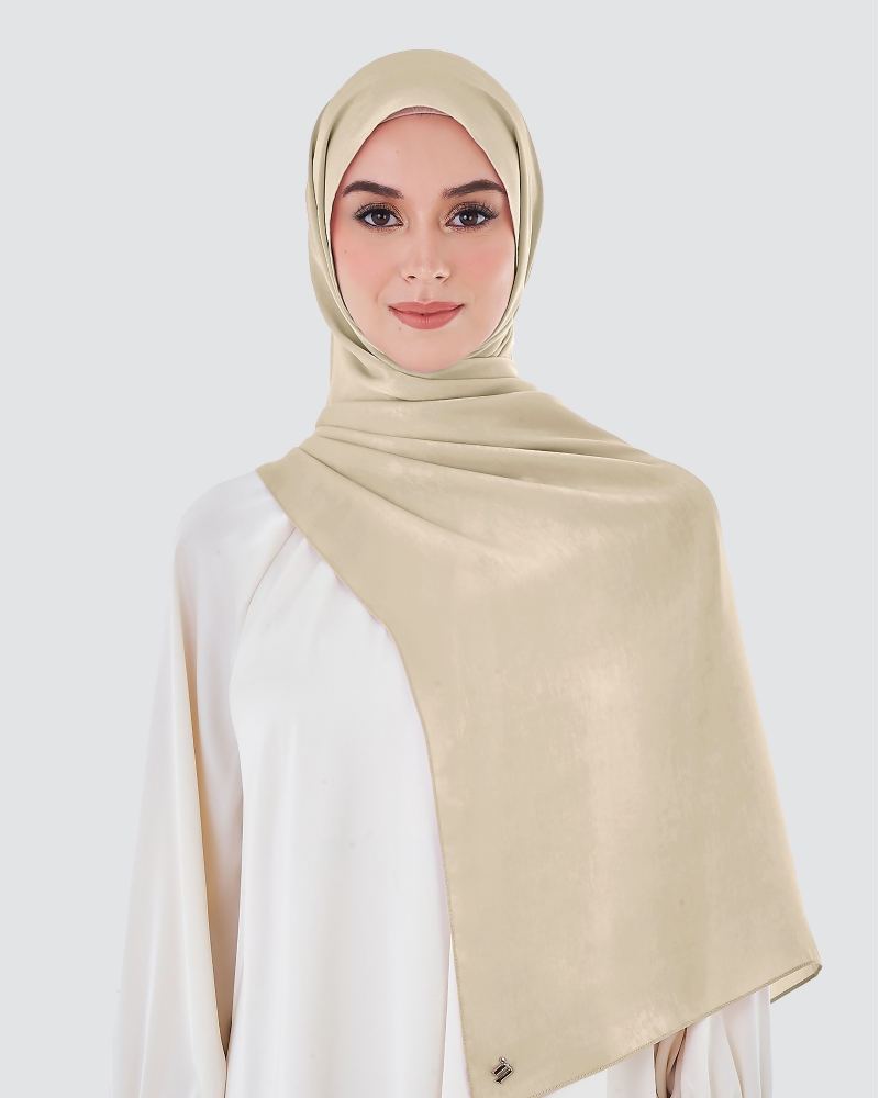 ASHA SATIN SHAWL - CAMEL