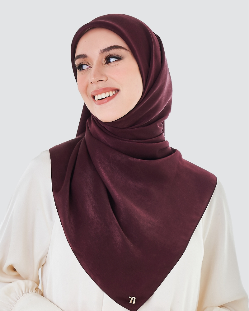 ASHA SATIN SQUARE - BURGUNDY