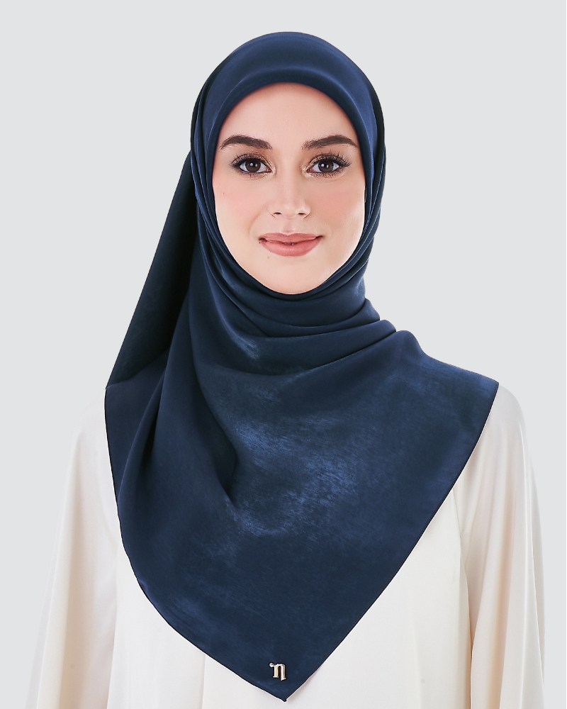 ASHA SATIN SQUARE - MIDNIGHT BLUE