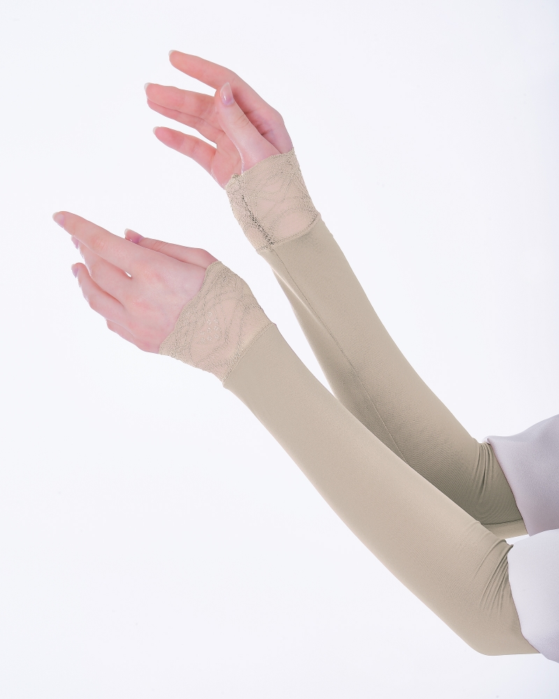 NWEAR AURA LACE HAND SOCKS - NUDE TAN