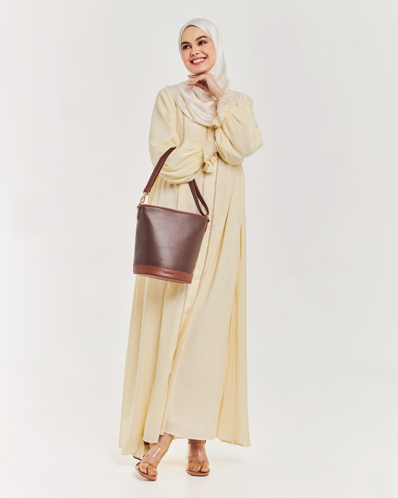 THE BUCKET BAG - DARK BROWN