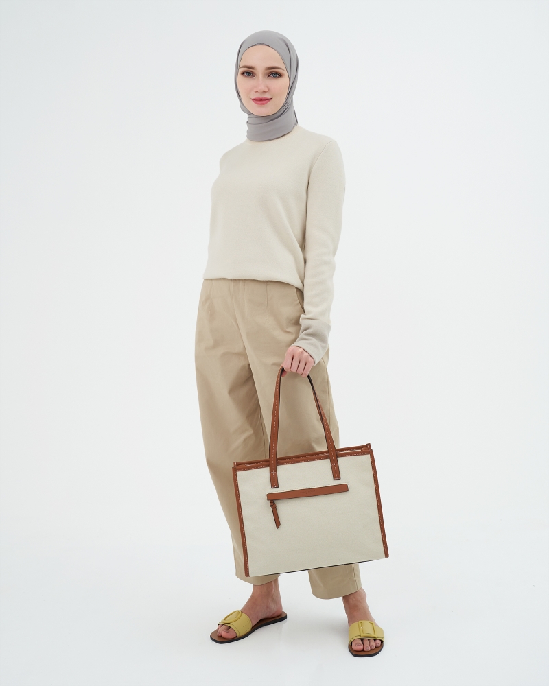 CANVAS TOTE BAG - BROWN