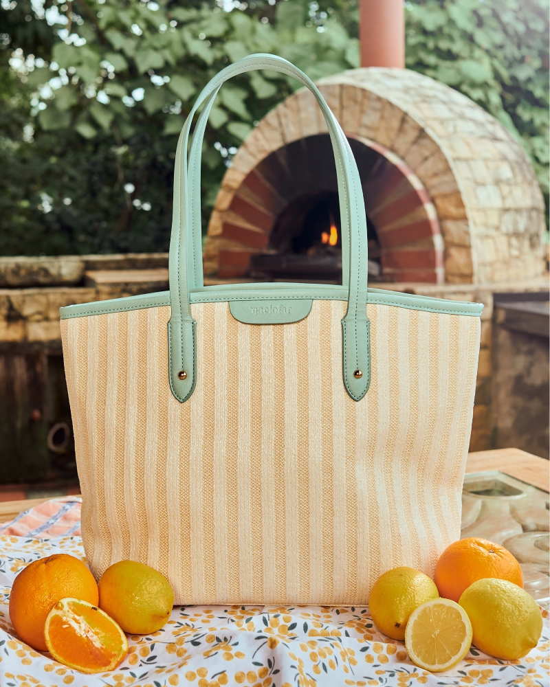 CAPRI STRAW TOTEBAG - CREAM