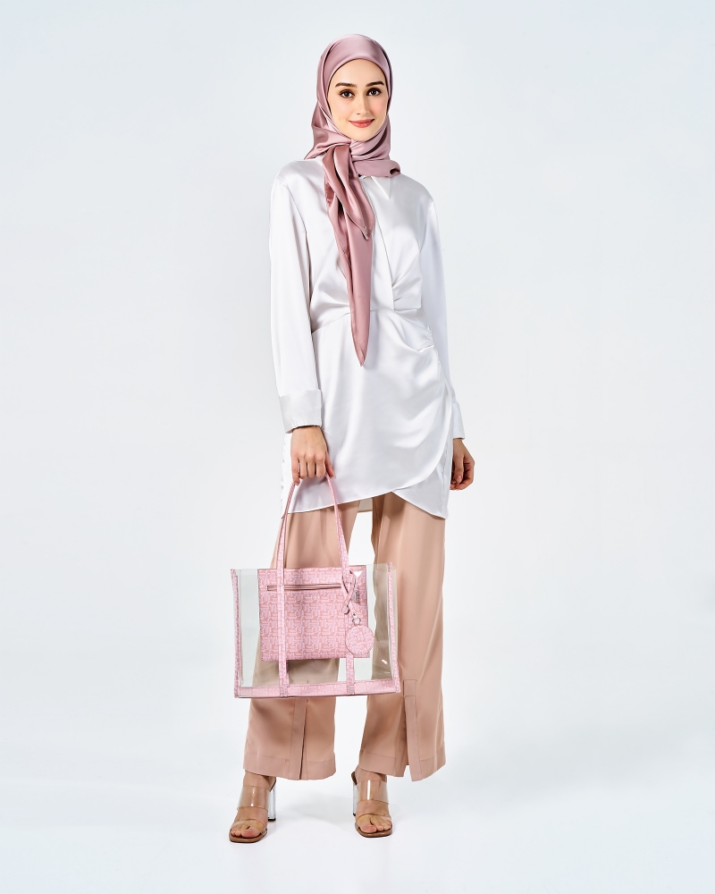 CLEAR TOTE BAG MONOGRAM EDITION - PINK