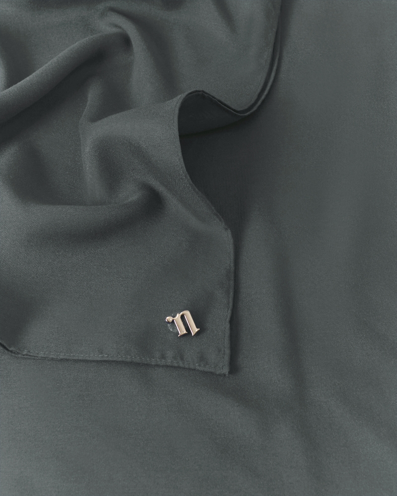 COTTON VOILE SQUARE - DARK GREY