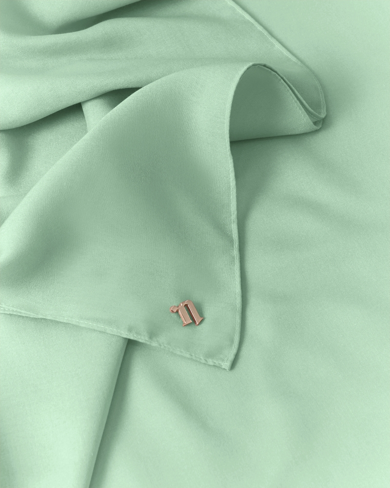 COTTON VOILE SQUARE - GREEN TEA