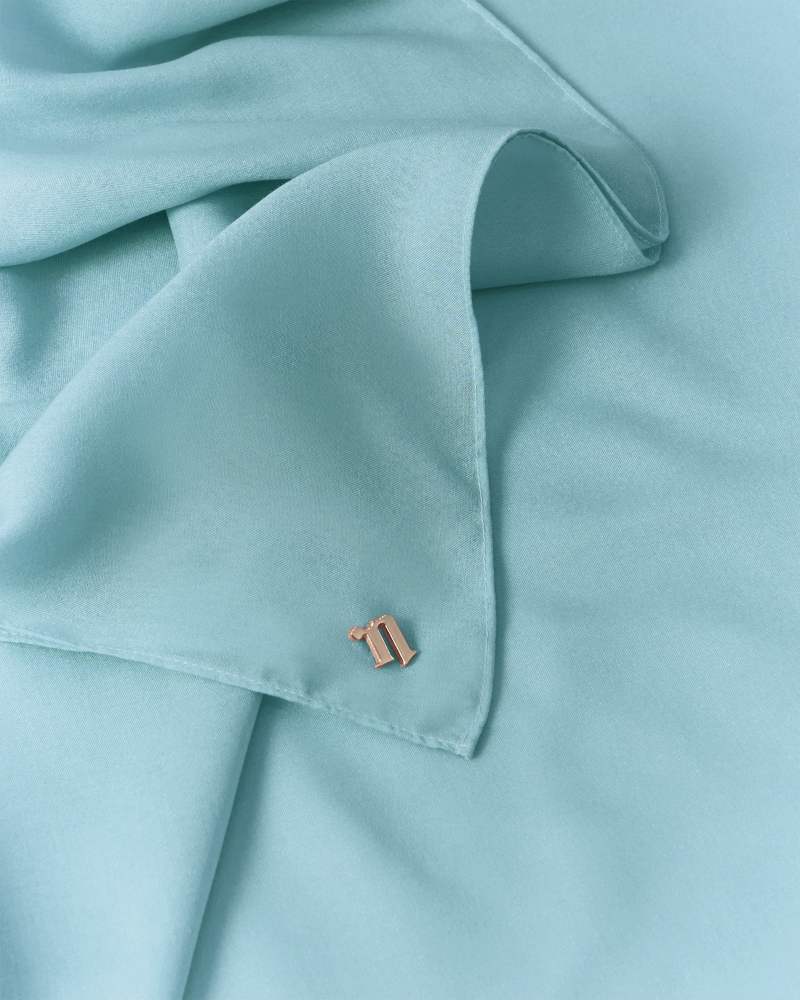 COTTON VOILE SQUARE - MISTY BLUE