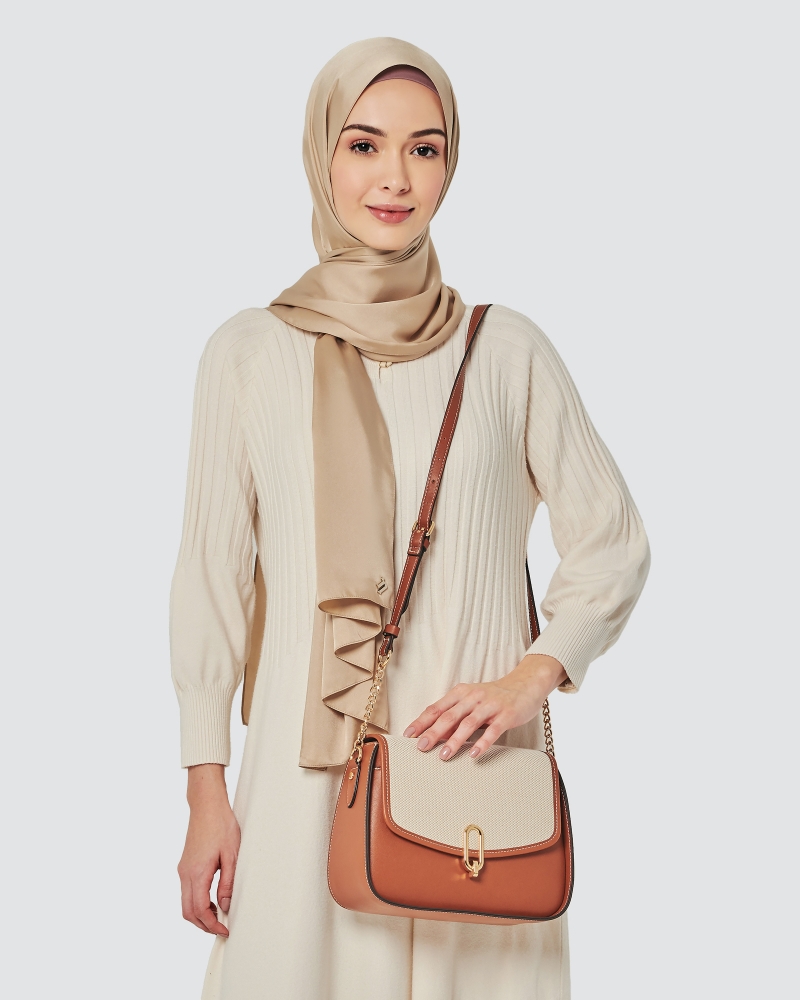 CROSSBODY BAG - CANVAS FLAP EDITION - BROWN