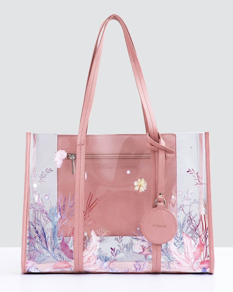 DISNEY X NAELOFAR - THE LITTLE MERMAID CLEAR TOTE BAG - PINK
