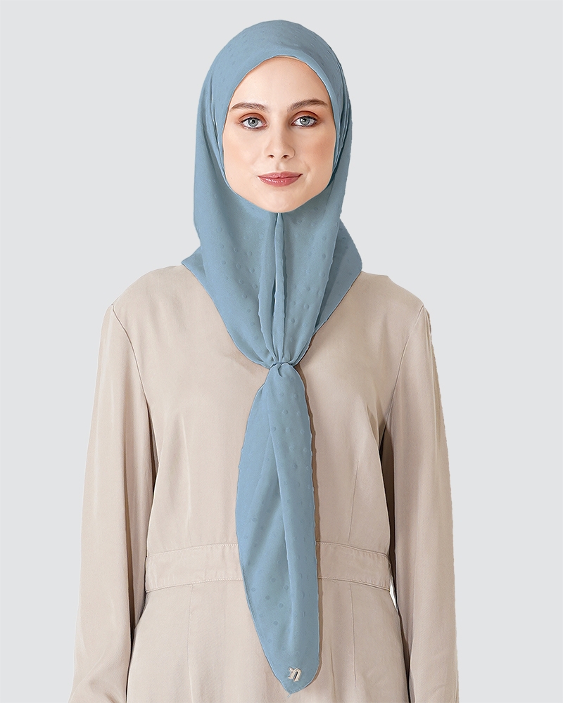 DOTTED SQUARE - MEDIUM DUSTY STEEL BLUE