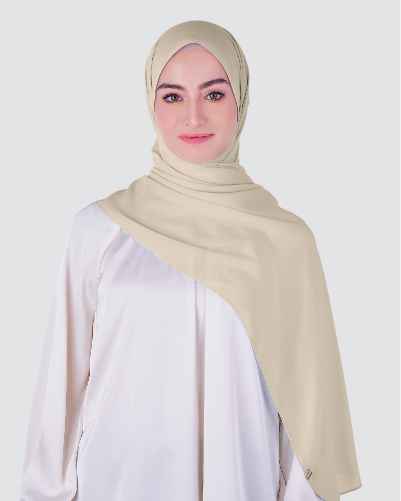DOTTY TEXTURED CHIFFON SHAWL - FRAPPE