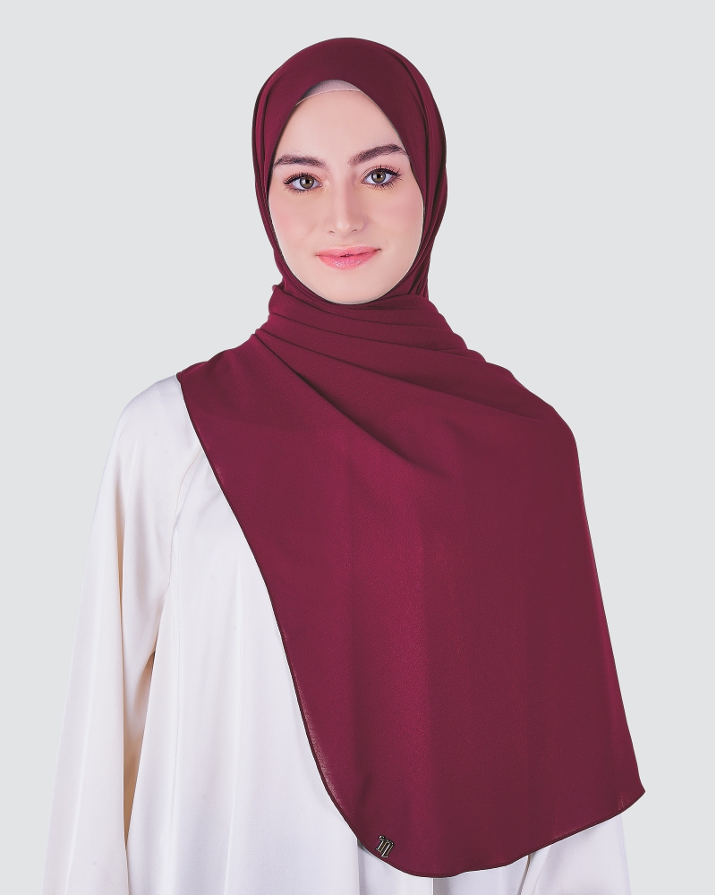 DOTTY TEXTURED CHIFFON SHAWL - RUBY RED