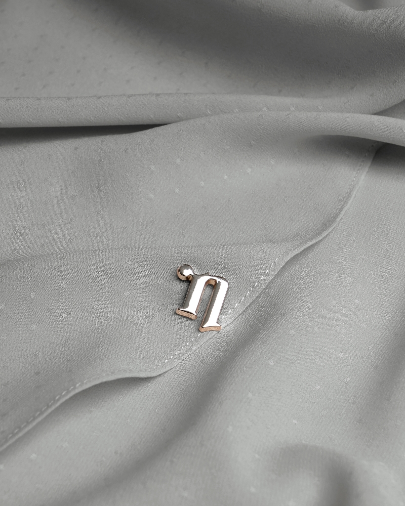 DOTTY TEXTURED CHIFFON SHAWL - SILVER GREY