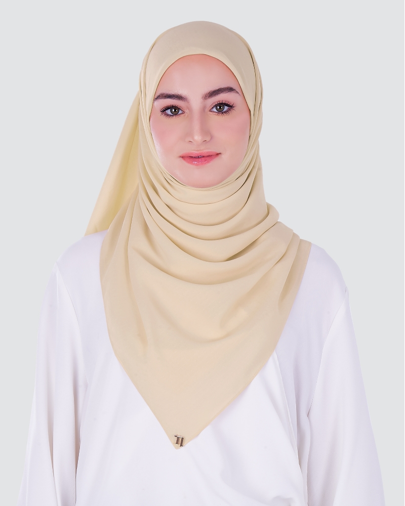 DOTTY TEXTURED CHIFFON SQUARE - BISCUIT