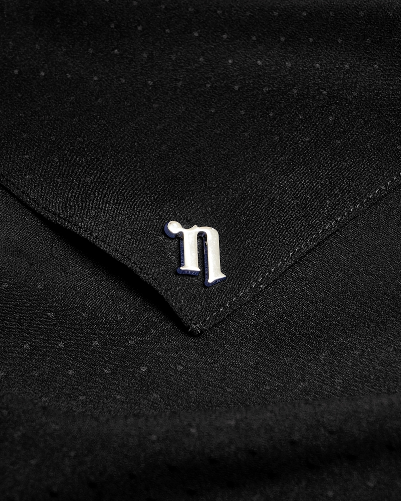 DOTTY TEXTURED CHIFFON SQUARE - BLACK