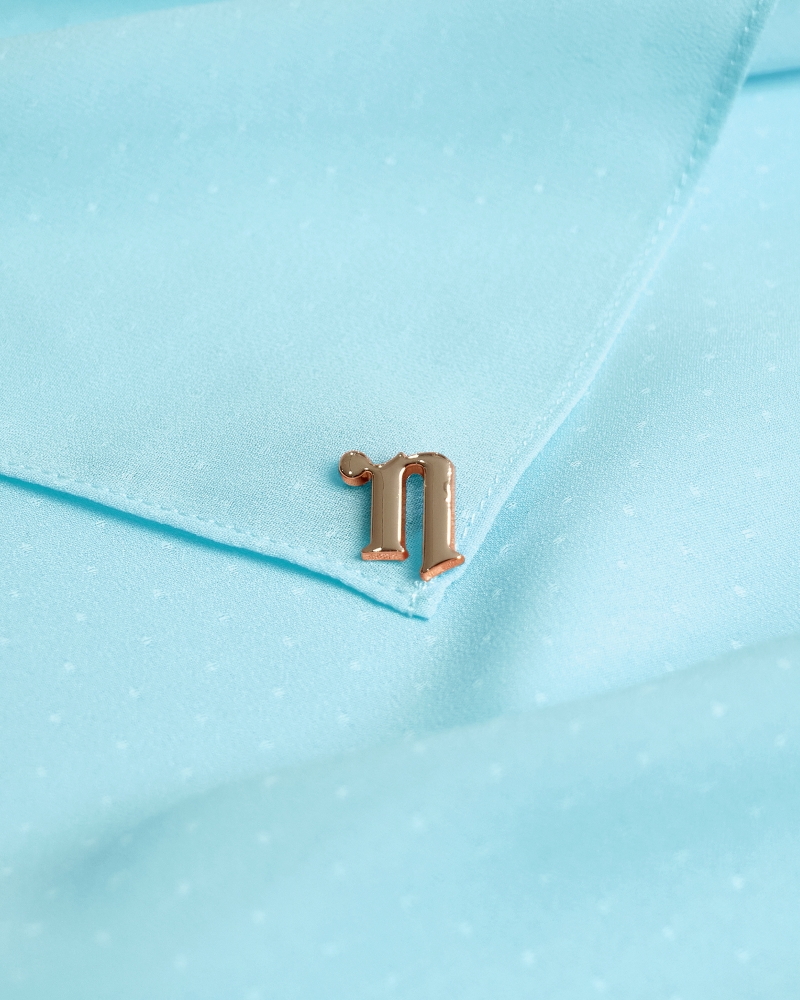 DOTTY TEXTURED CHIFFON SQUARE - BLUE