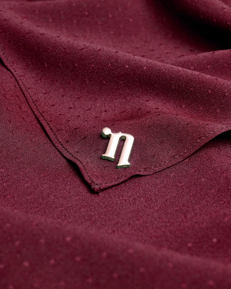 DOTTY TEXTURED CHIFFON SQUARE - RUBY RED