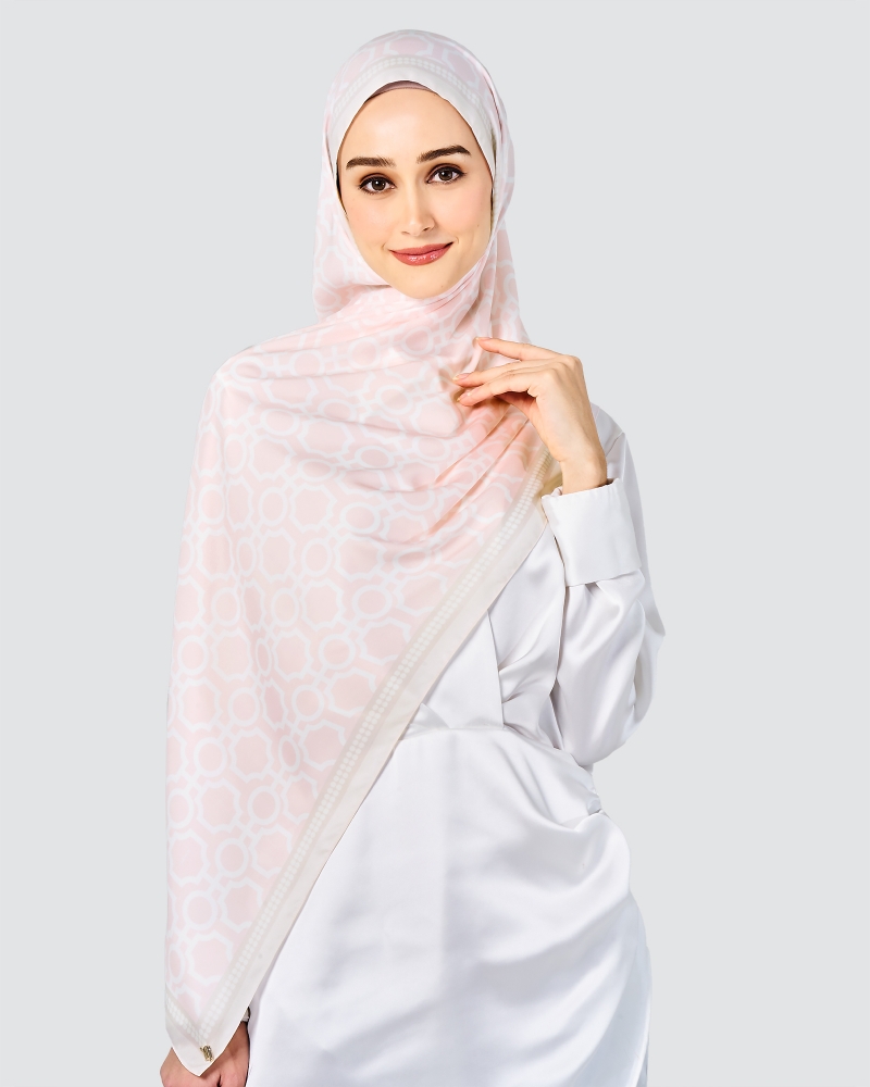 ECHO GEOMETRIC SHAWL - BLUSH