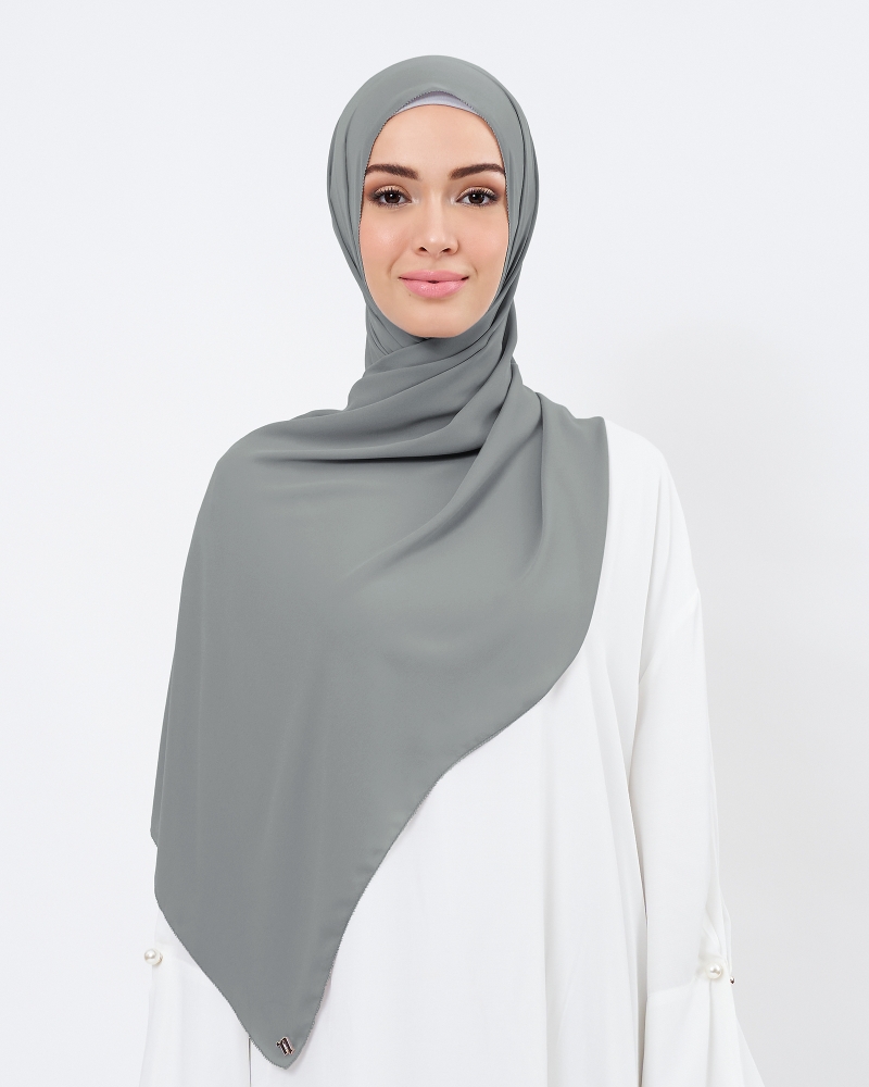 EILA CHIFFON SHAWL - DARK GREY