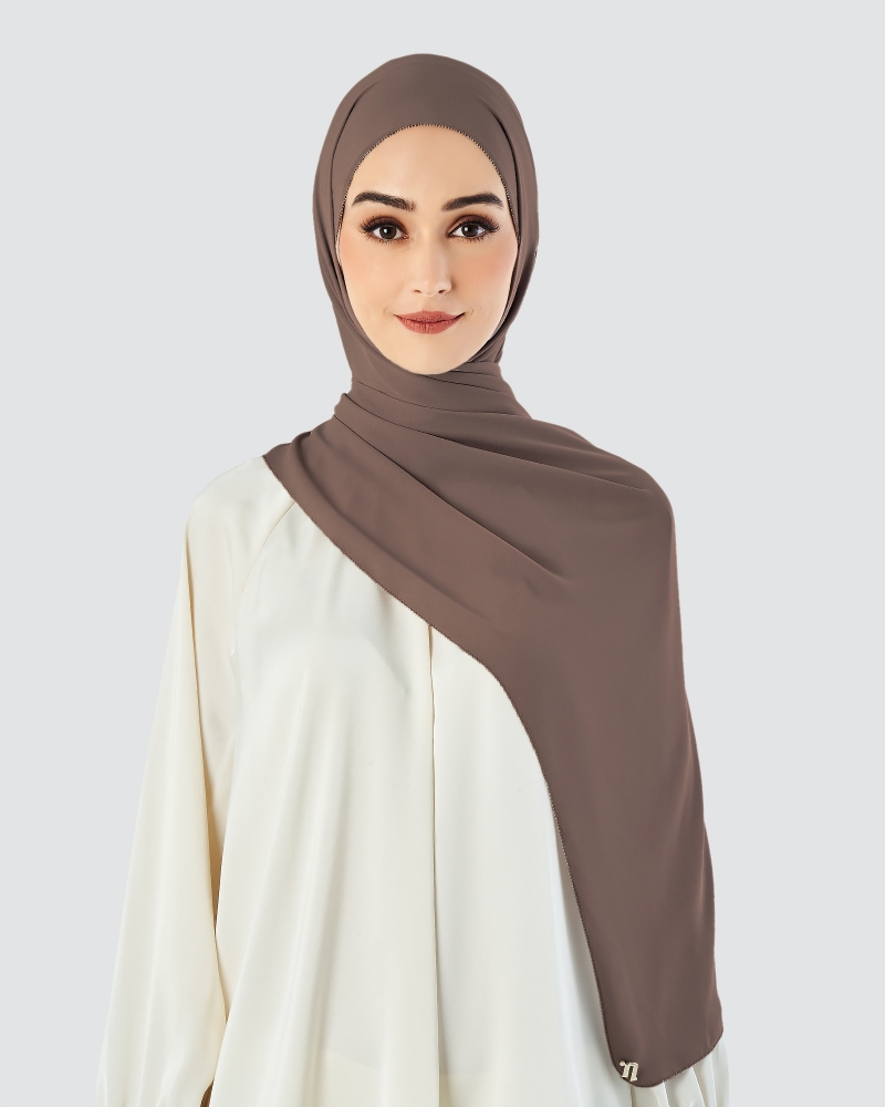 EILA CHIFFON SHAWL - DEEP TAUPE