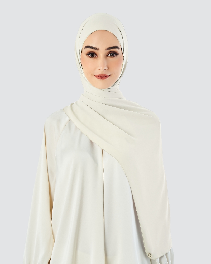 EILA CHIFFON SHAWL - IVORY