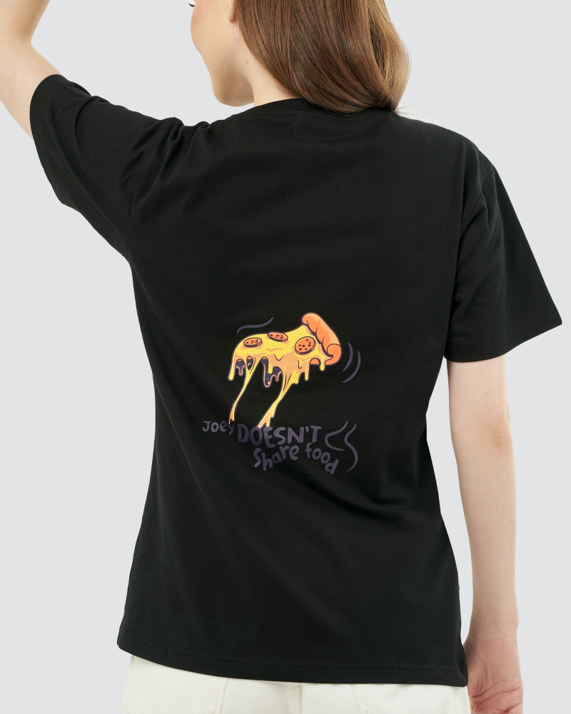 FRIENDS X NAELOFAR THE BEST-TEE - JOEY DOESN'T SHARE FOOD - BLACK
