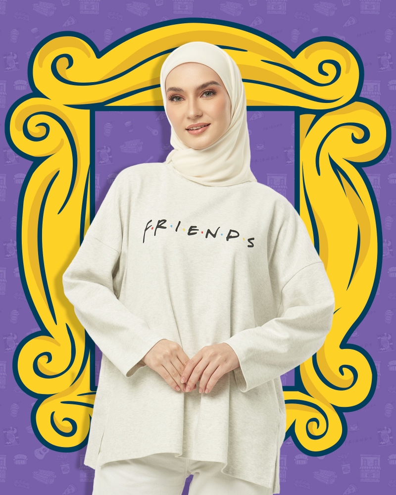 FRIENDS X NAELOFAR THE JUMPER - F.R.I.E.N.D.S - GREY