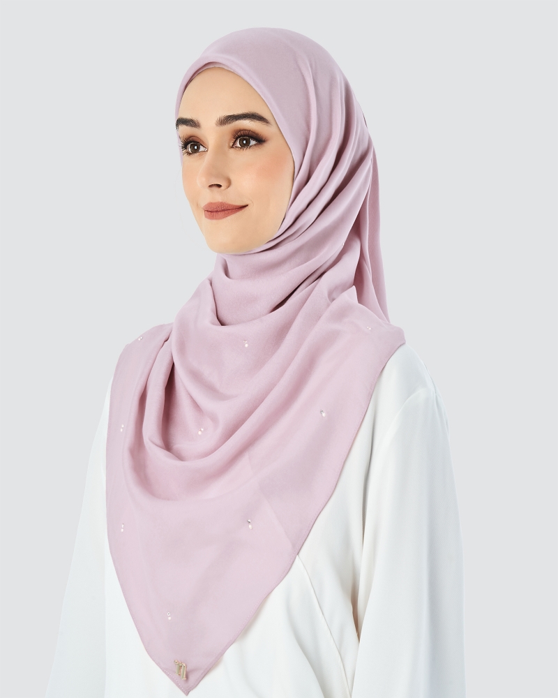 LADY WARDA CRYSTAL COTTON VOILE SQUARE - BLUSH